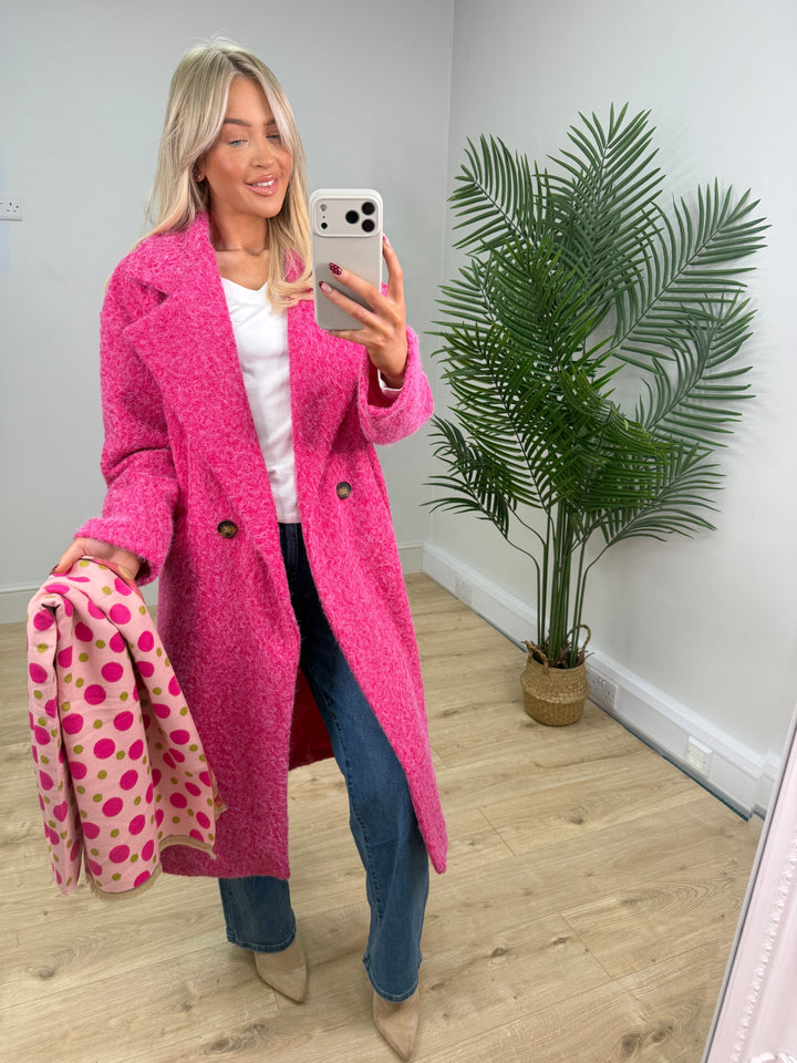 Adaline Longline Shacket - Pink