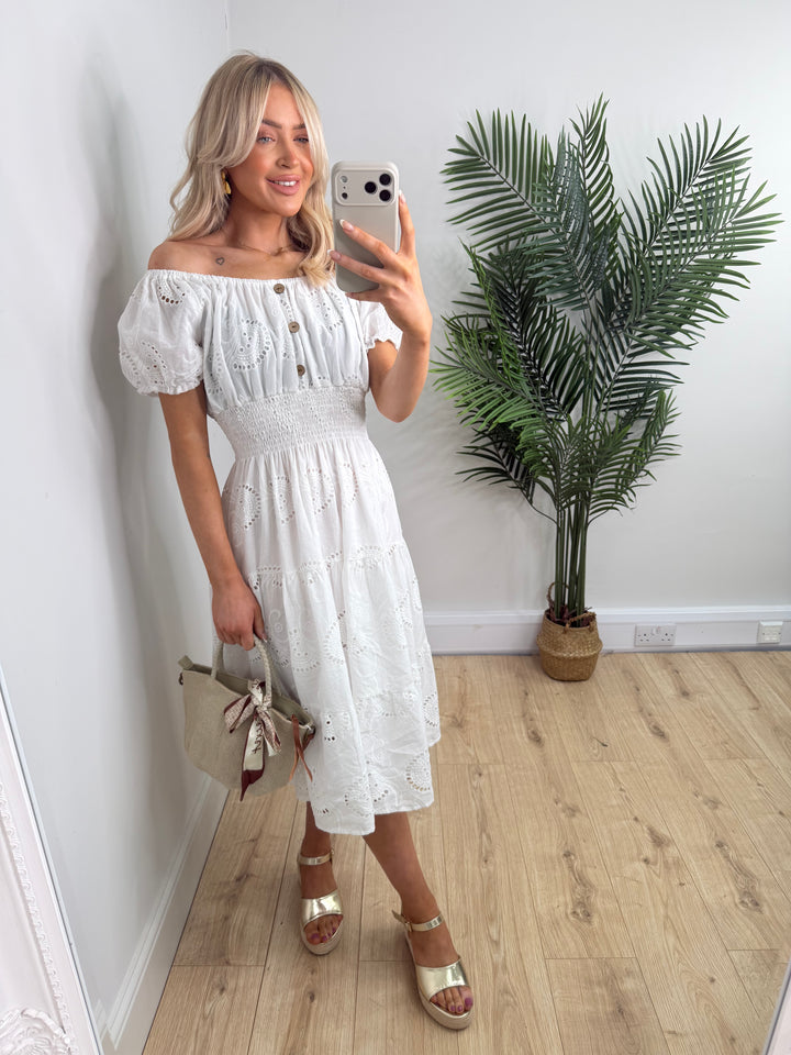 Broderie Anglaise Magic Dress - White