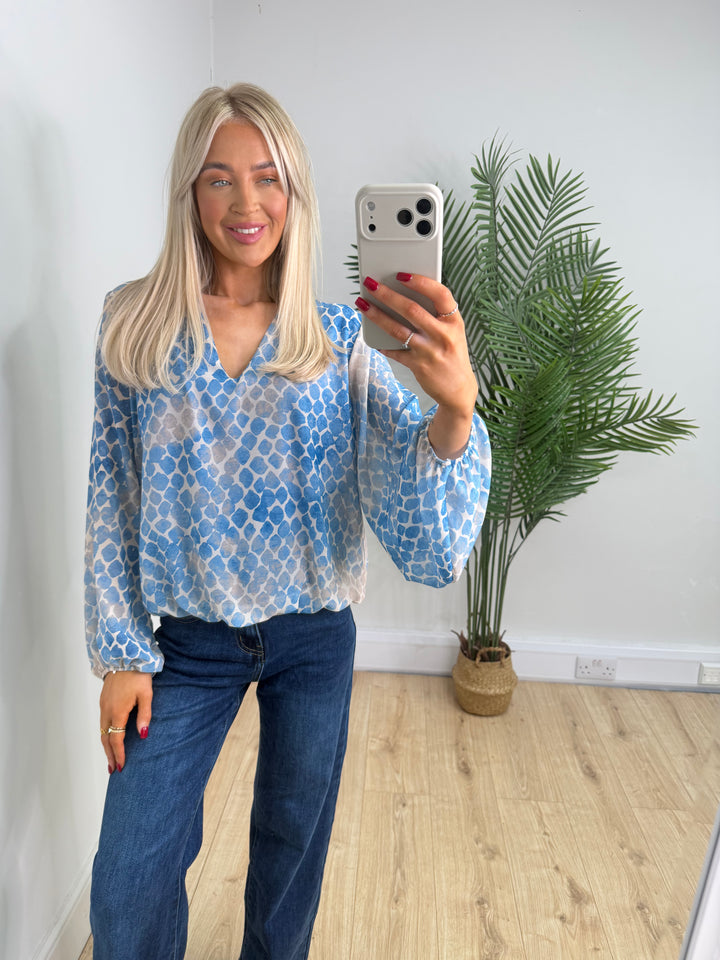 Carinne Bubble Top - Blue