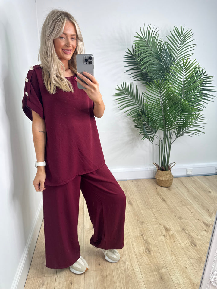 Button Coord - Burgundy