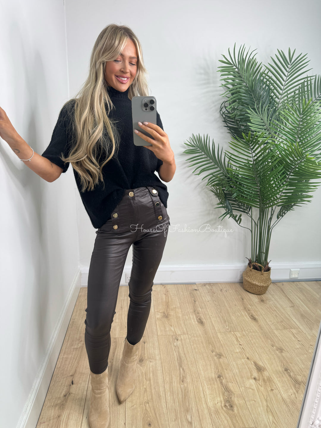 Toxic Chocolate PU Jeans