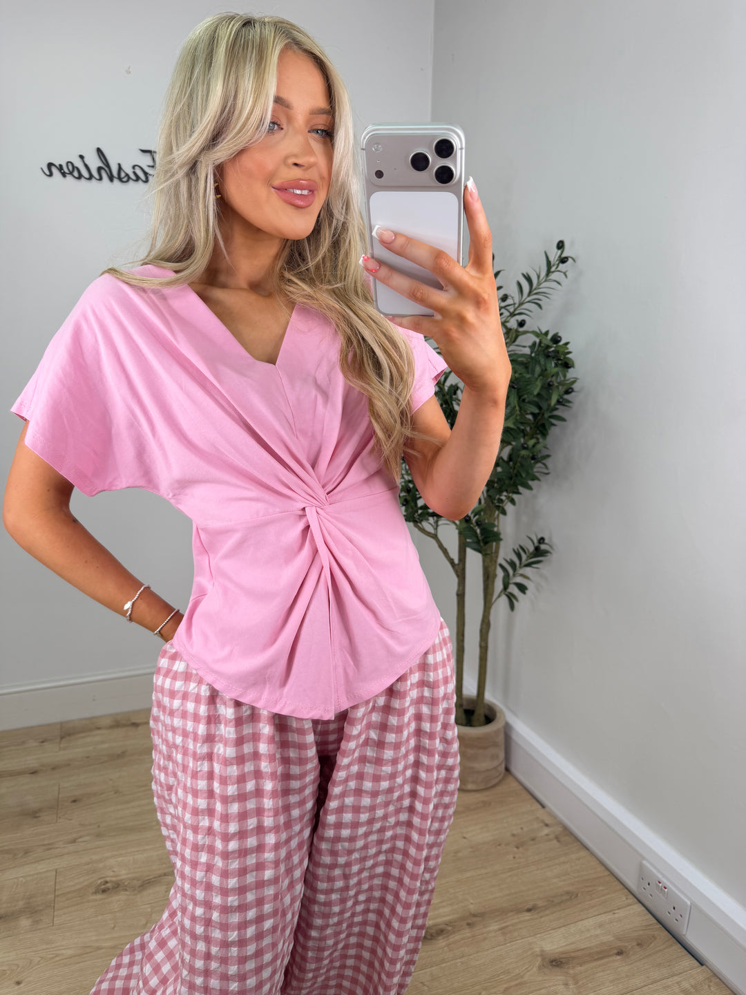 Freya Knot Top - Pink