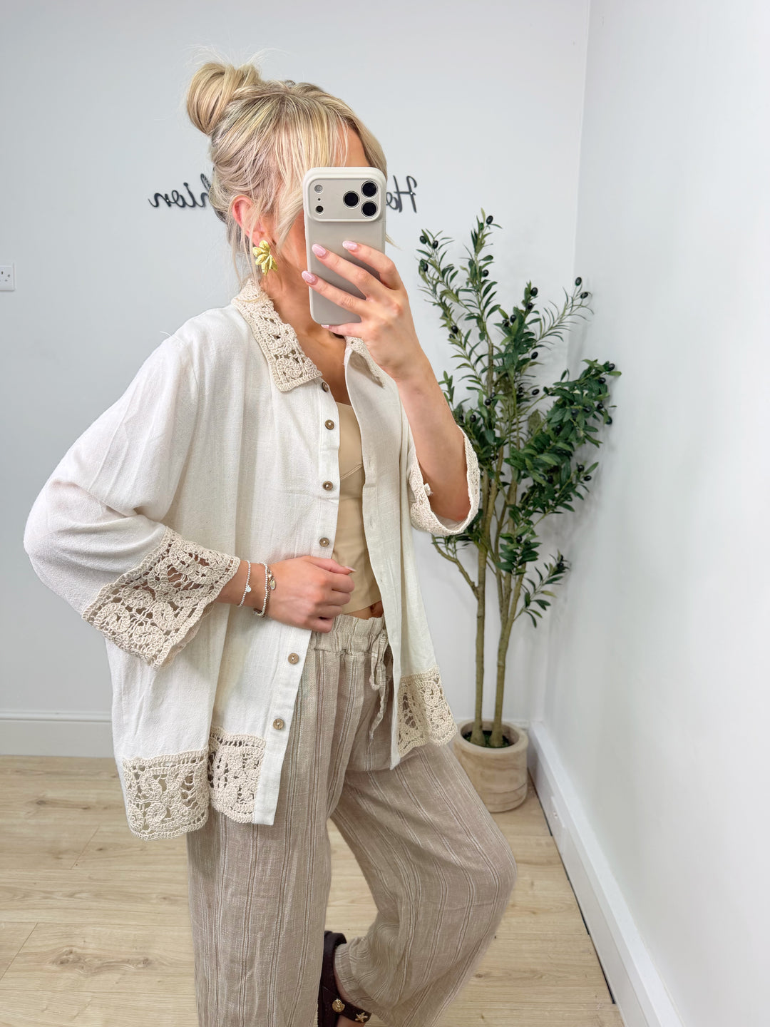 Crochet Shirt - Beige