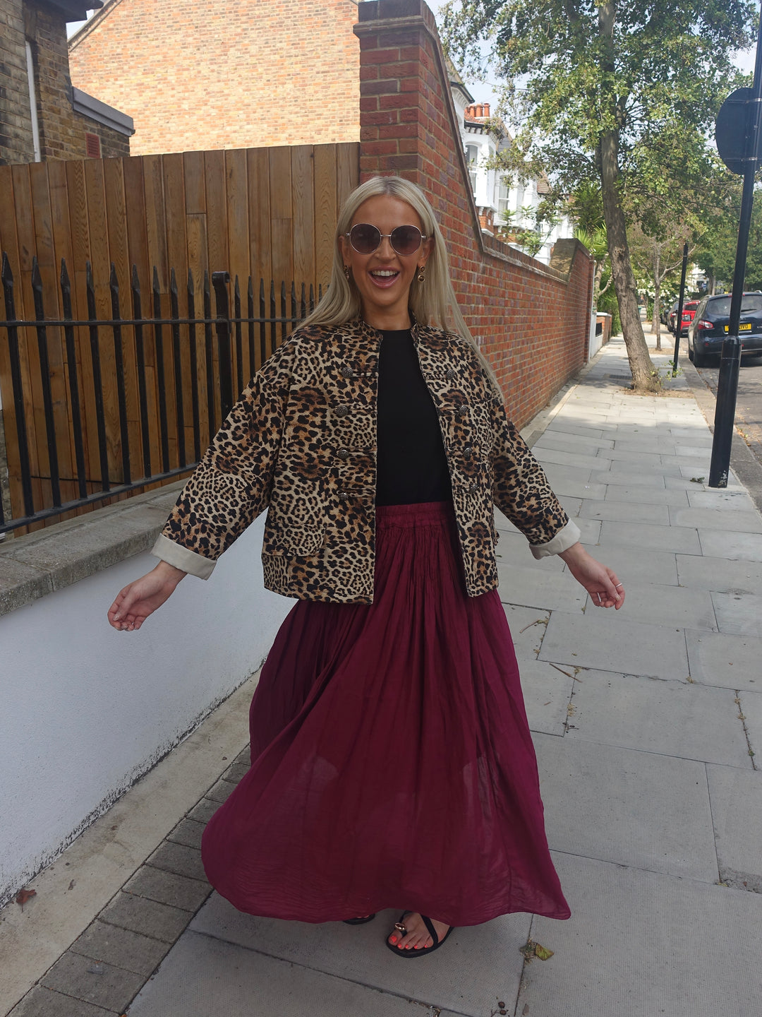 Leopard Military Jacket - Tan