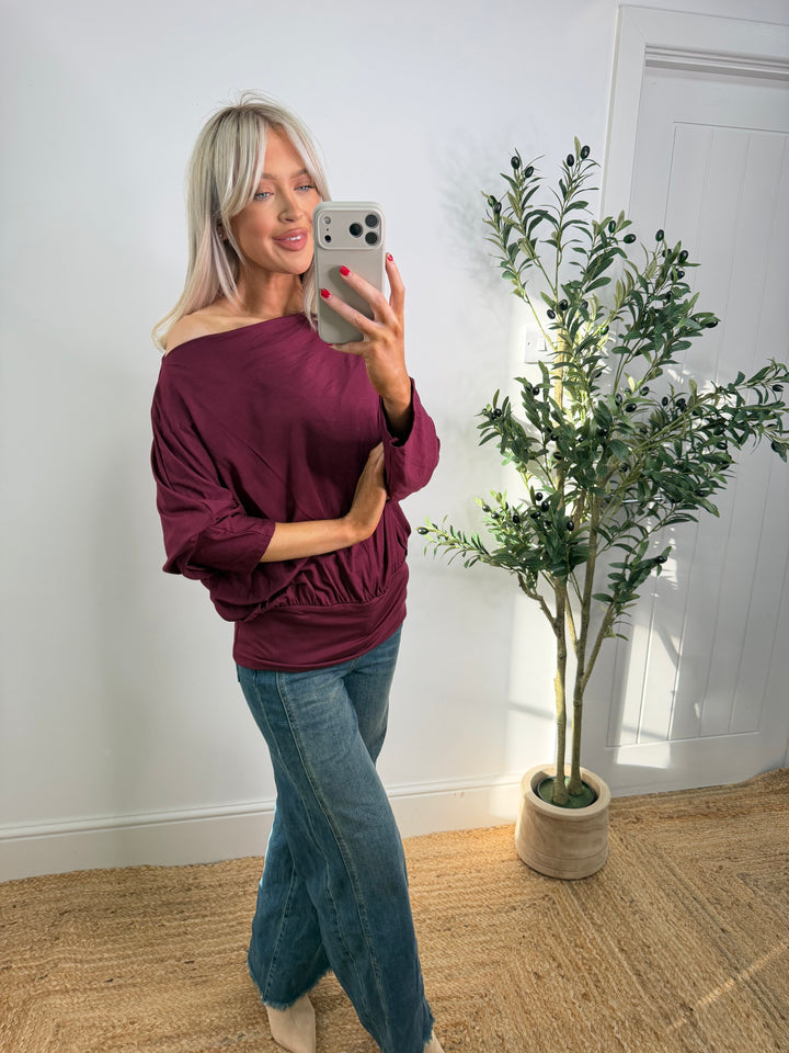 Everyday Slouch Top - Wine