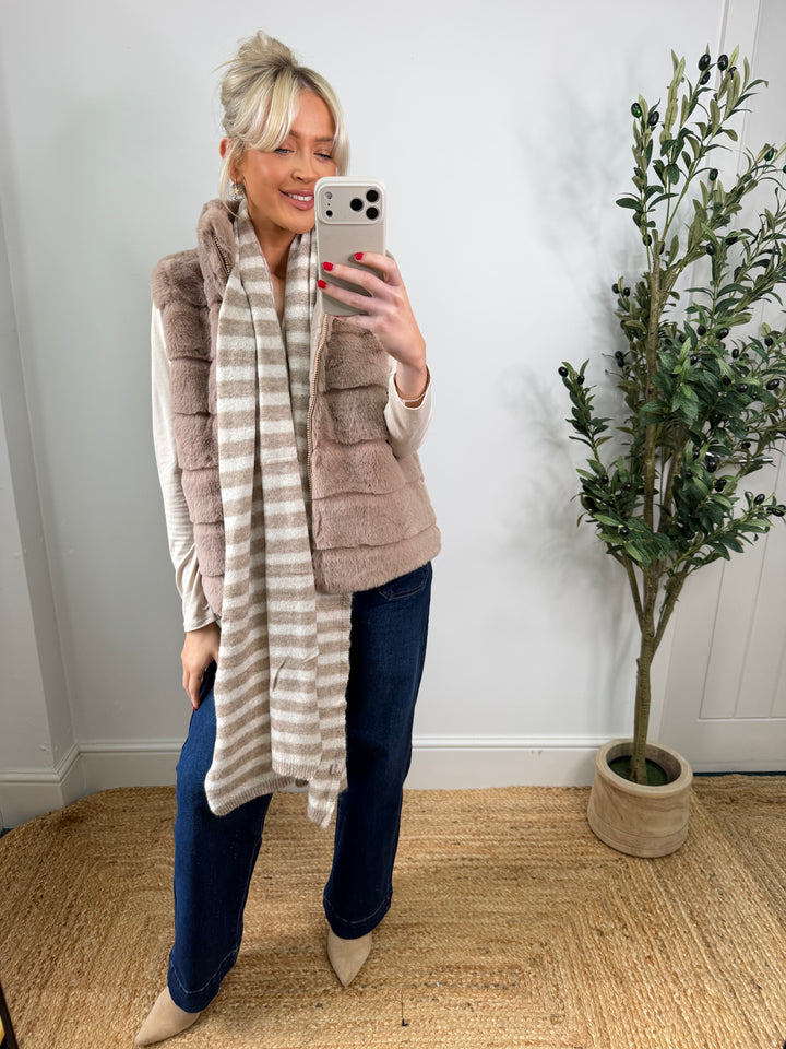 Matilda Knitted Scarf - Beige