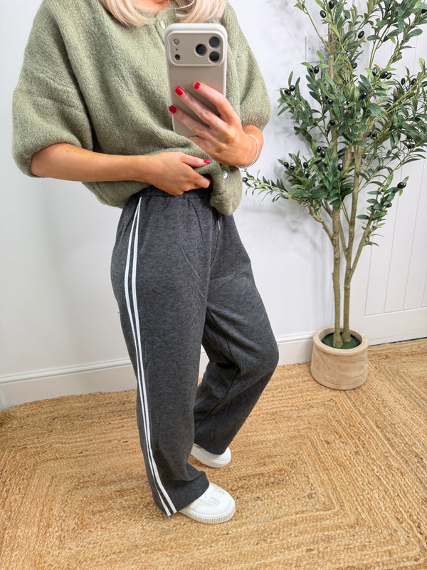 2 Stripe Joggers - Charcoal Grey