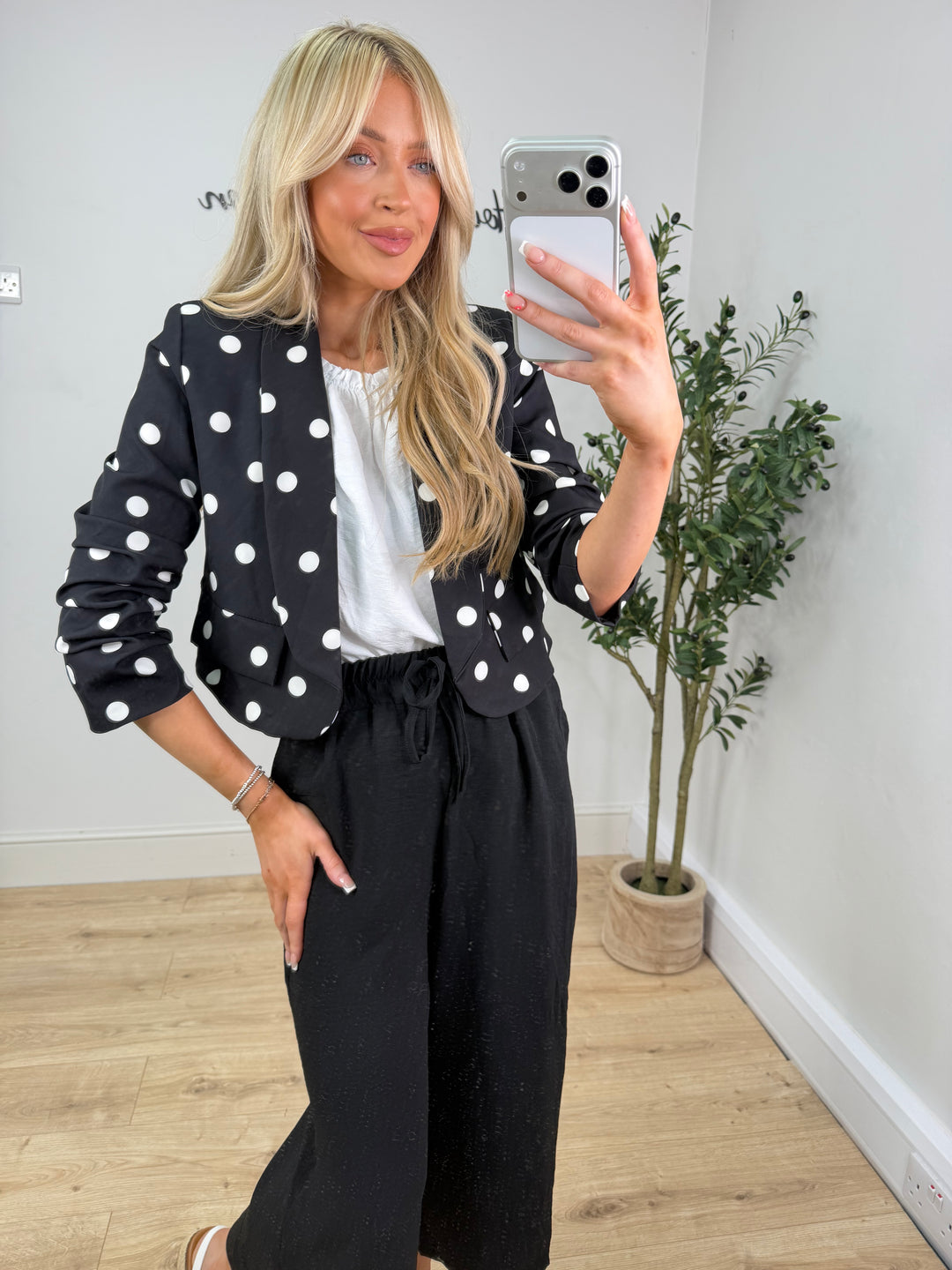 Penny Cropped Blazer - Black