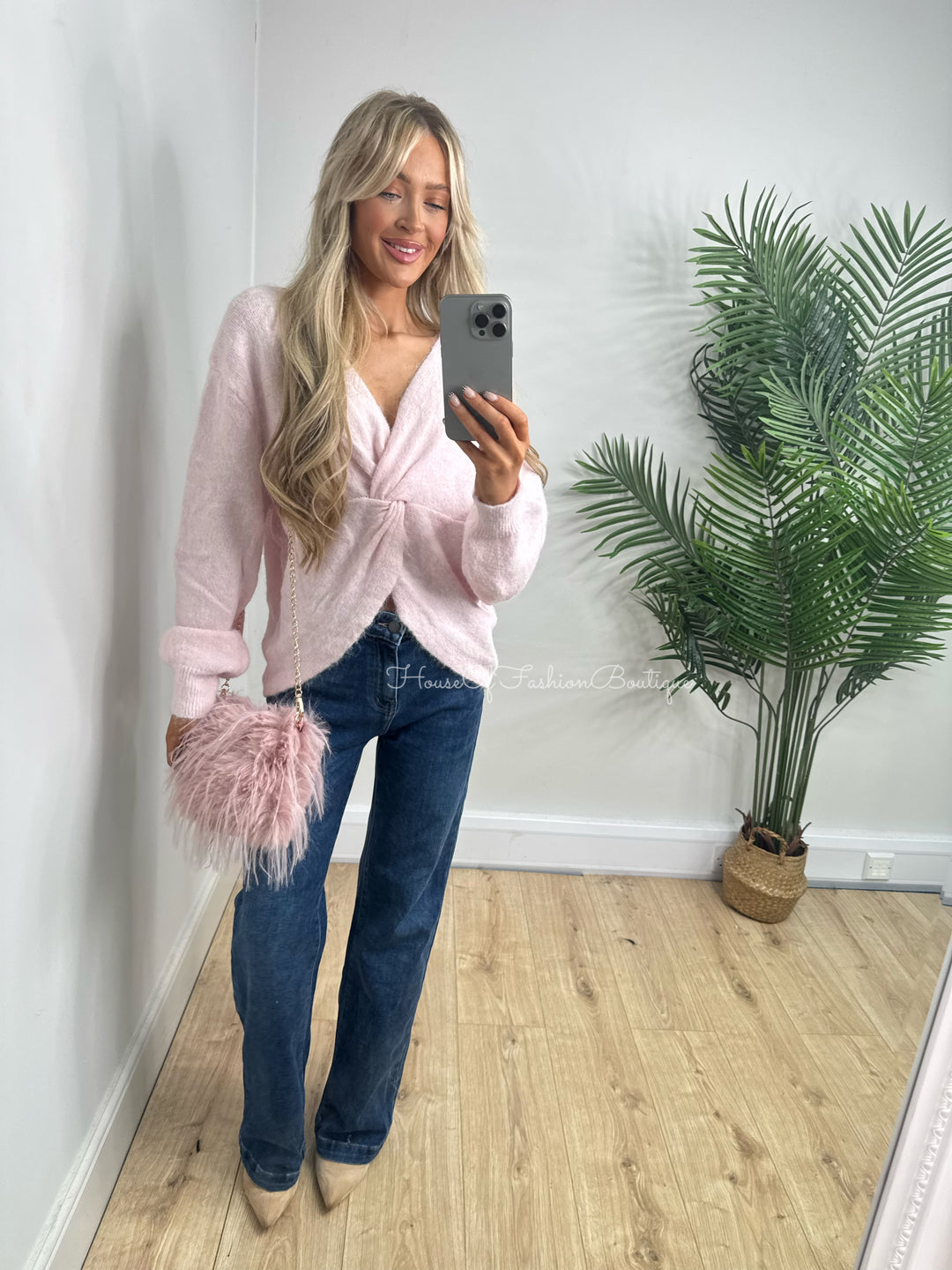 Bettie Knot Knit - Baby Pink