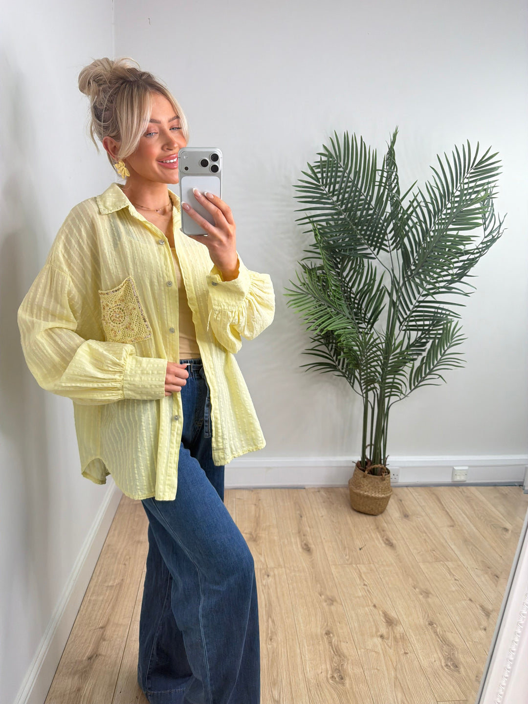 Farrah Gem Shirt - Lemon