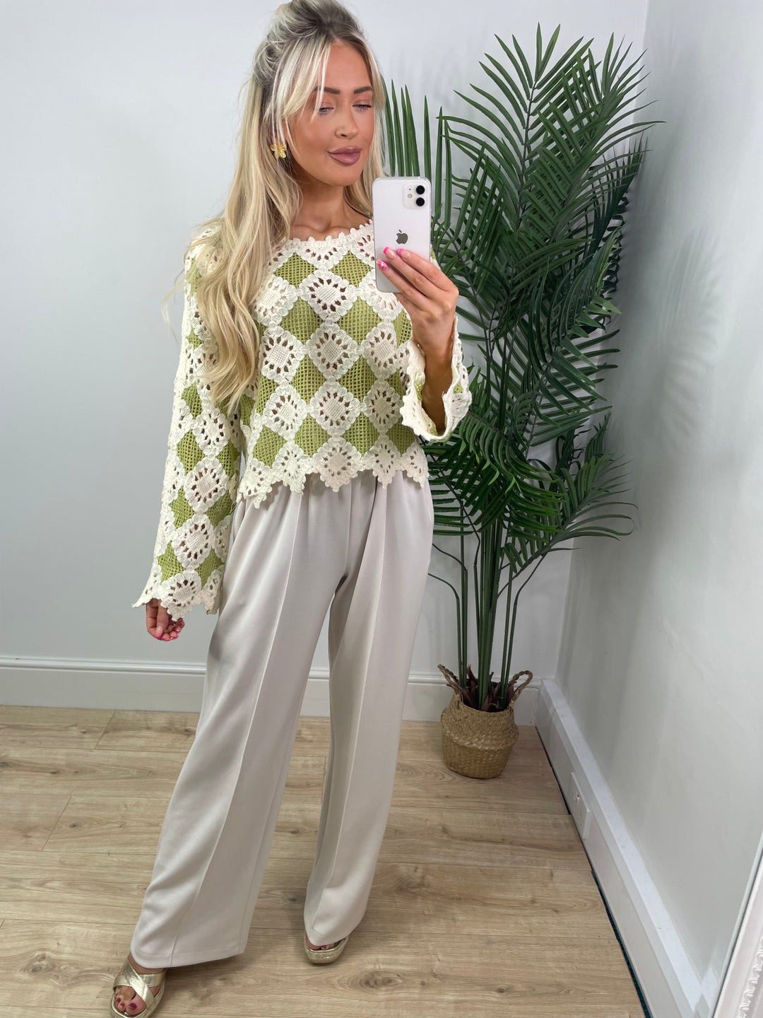 Kim Crochet Top - Lime