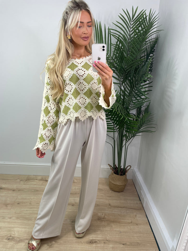 Kim Crochet Top - Lime