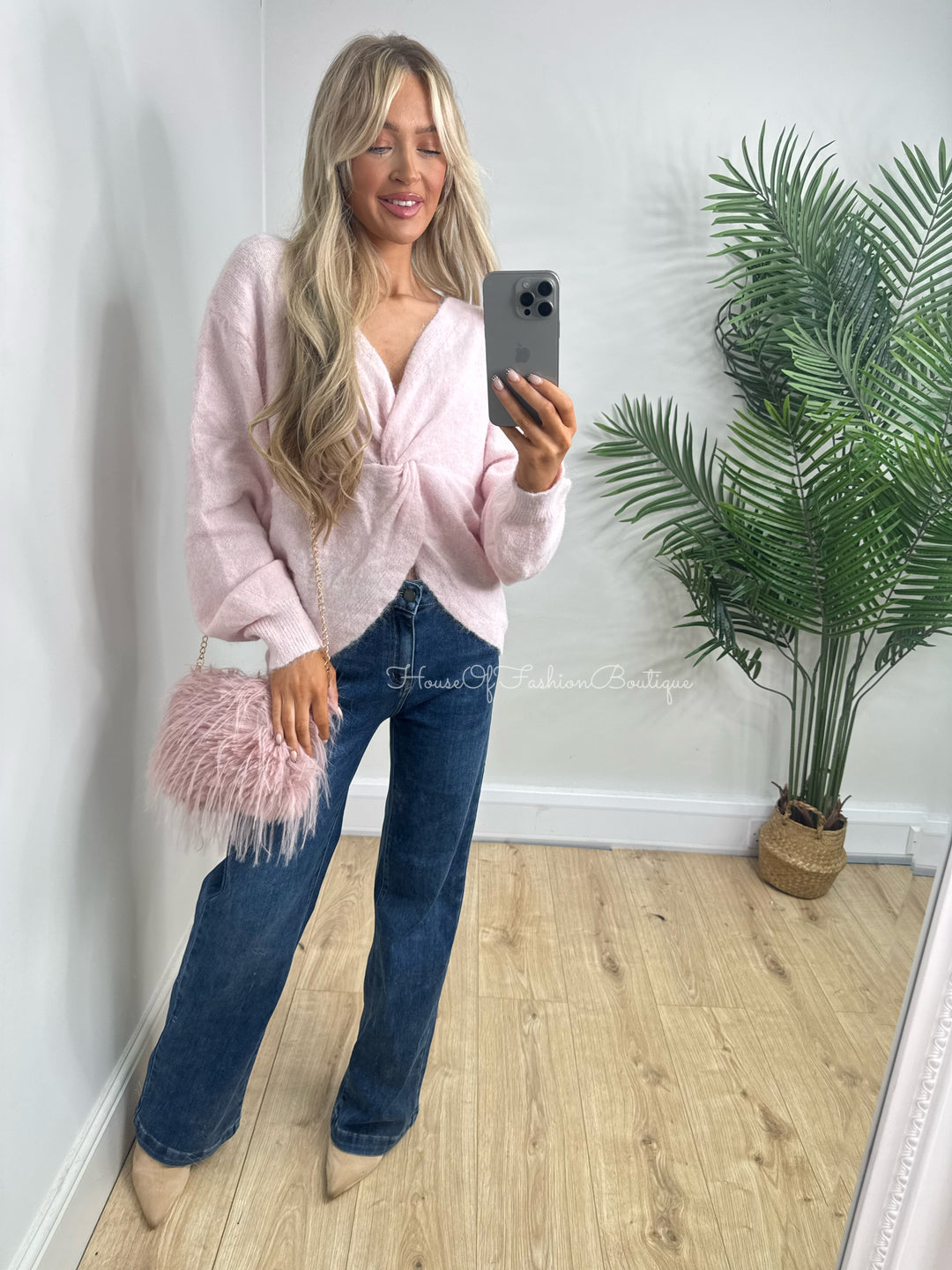 Bettie Knot Knit - Baby Pink