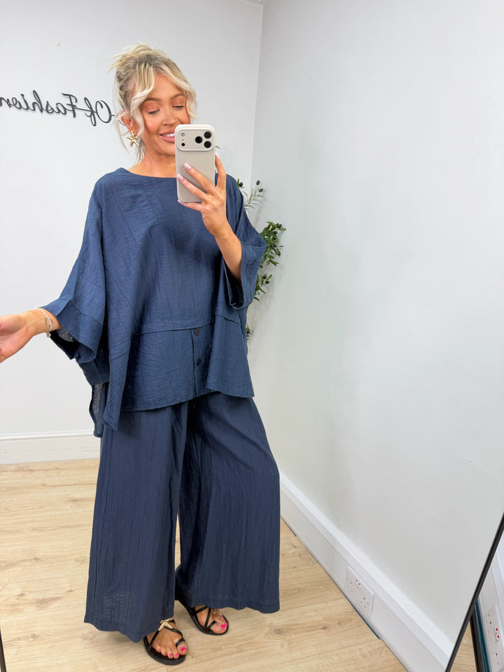 Pasha Box Top - Navy