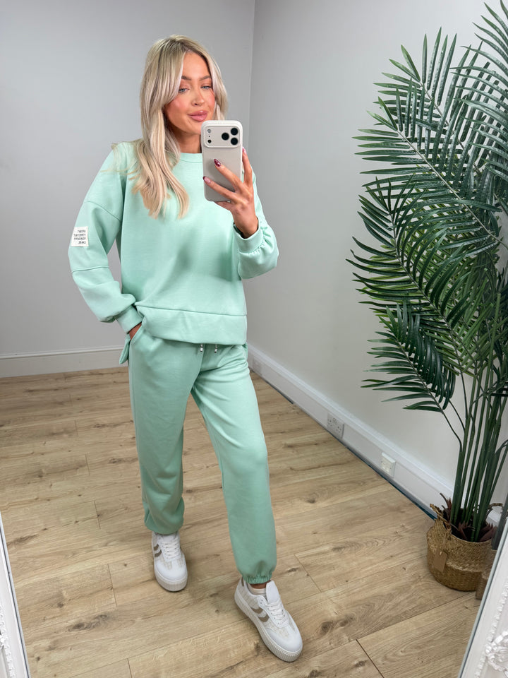 Slogan Patch Loungewear - Mint