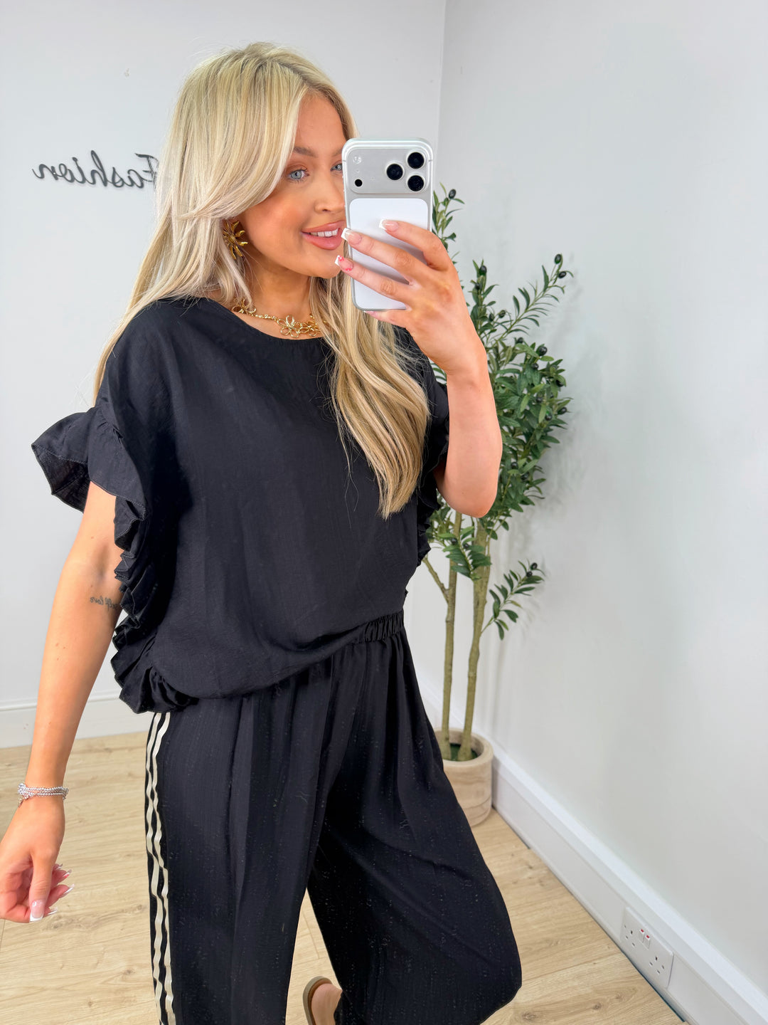 Kady Frill Top - Black