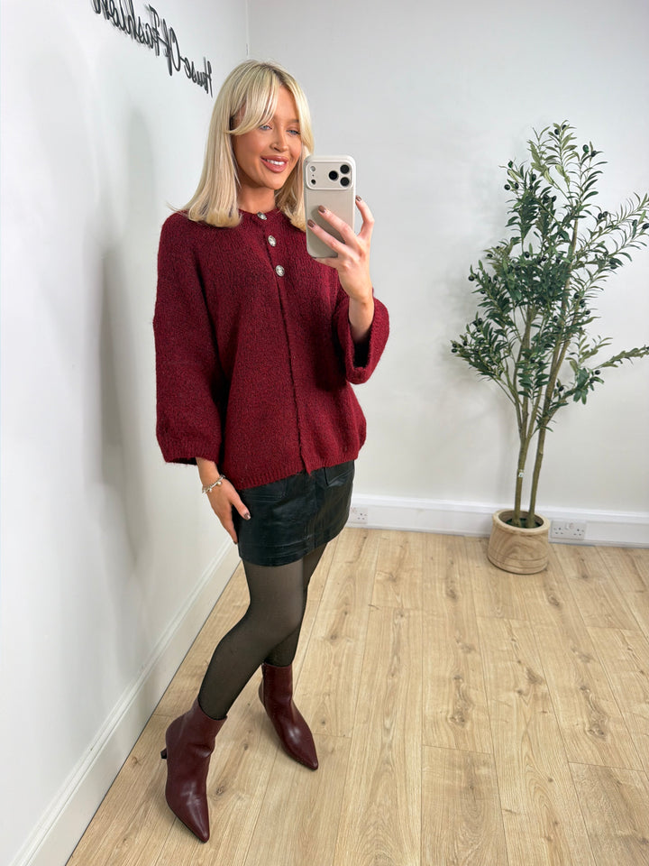 Pasha Cardigan - Wine