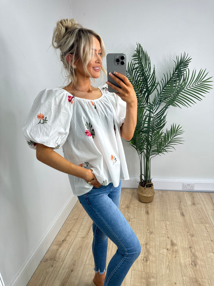 Petal Top - White