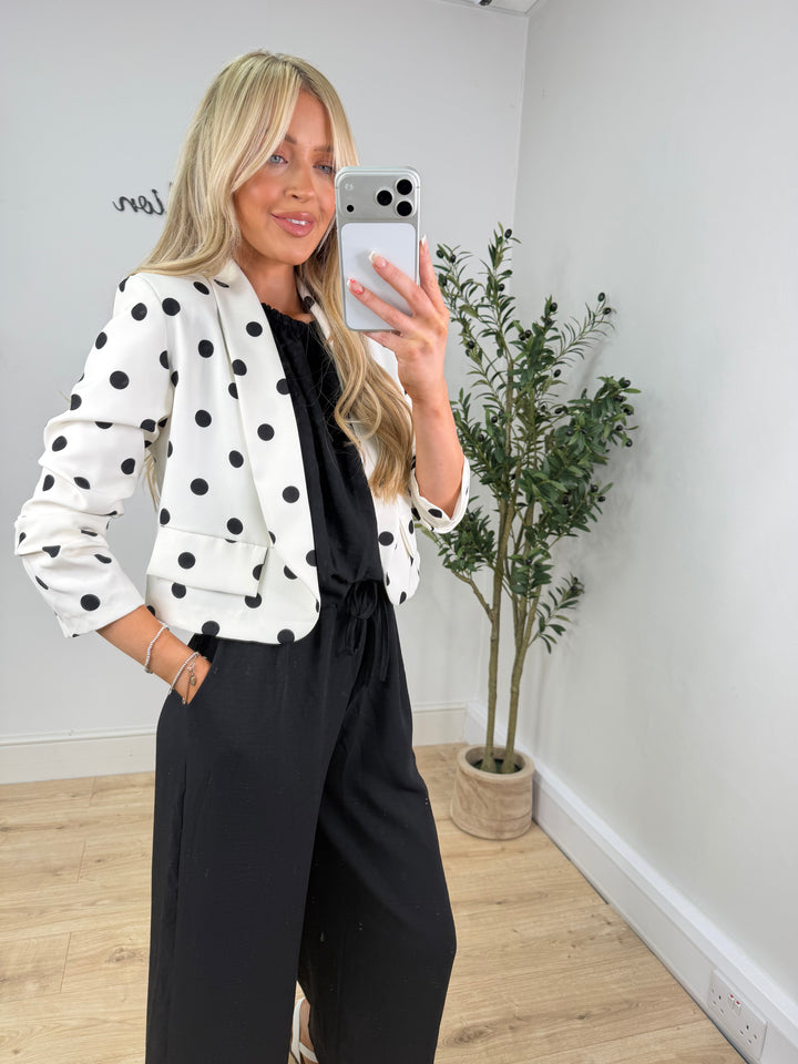 Penny Cropped Blazer - White
