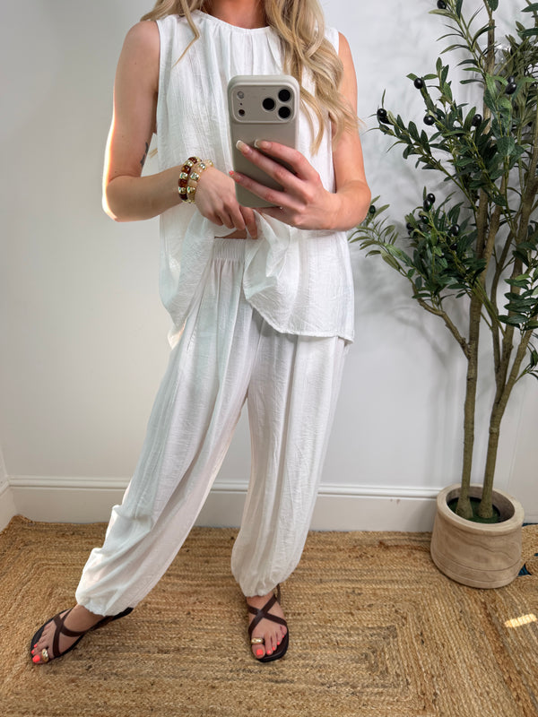Cindy Balloon Trousers - White