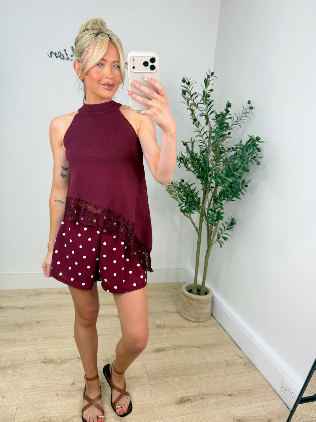 Anna Asymmetric Top - Burgundy