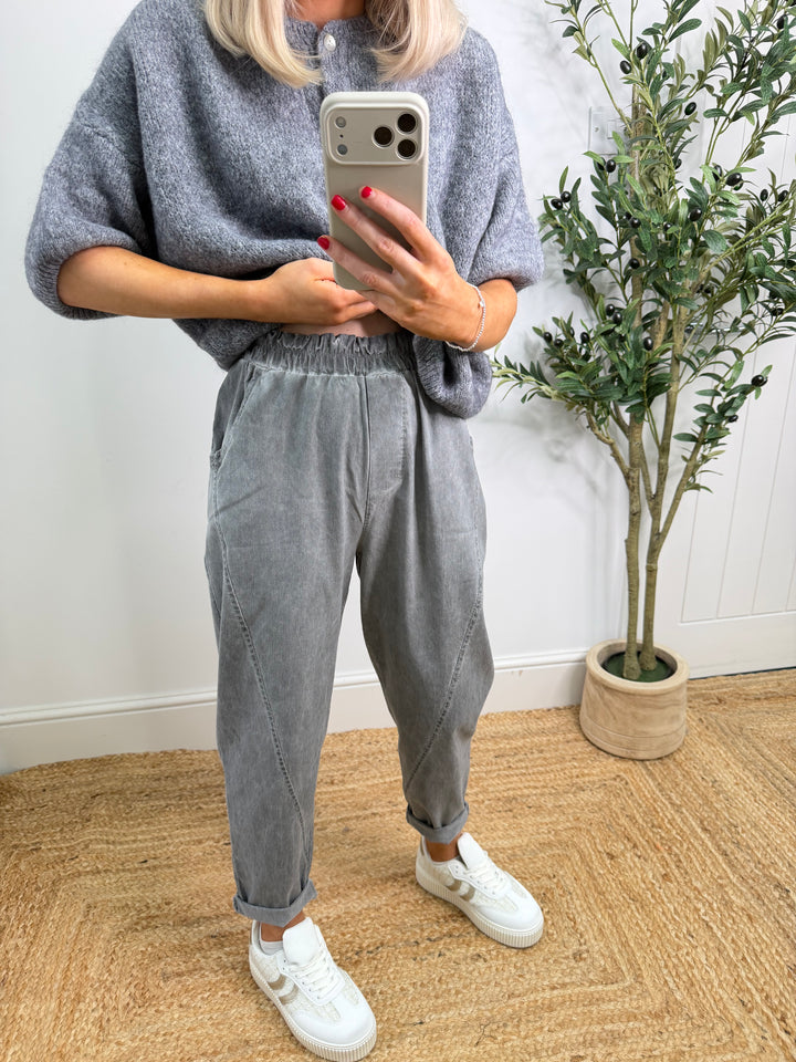 Magic Barrel Acid Wash Trousers - Grey