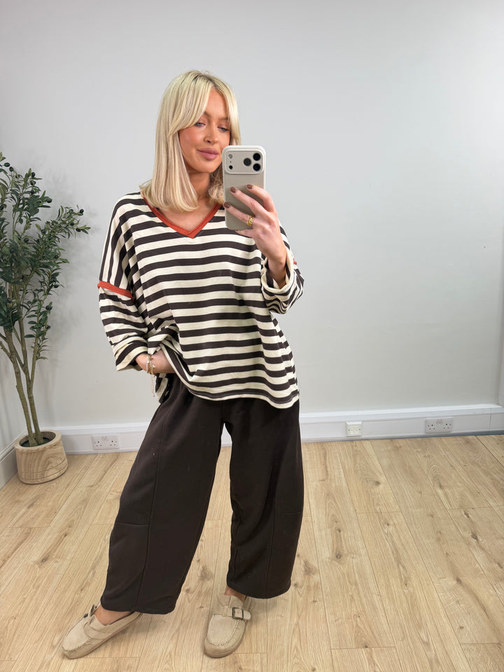 Jamie Stripe Sweatshirt - Black