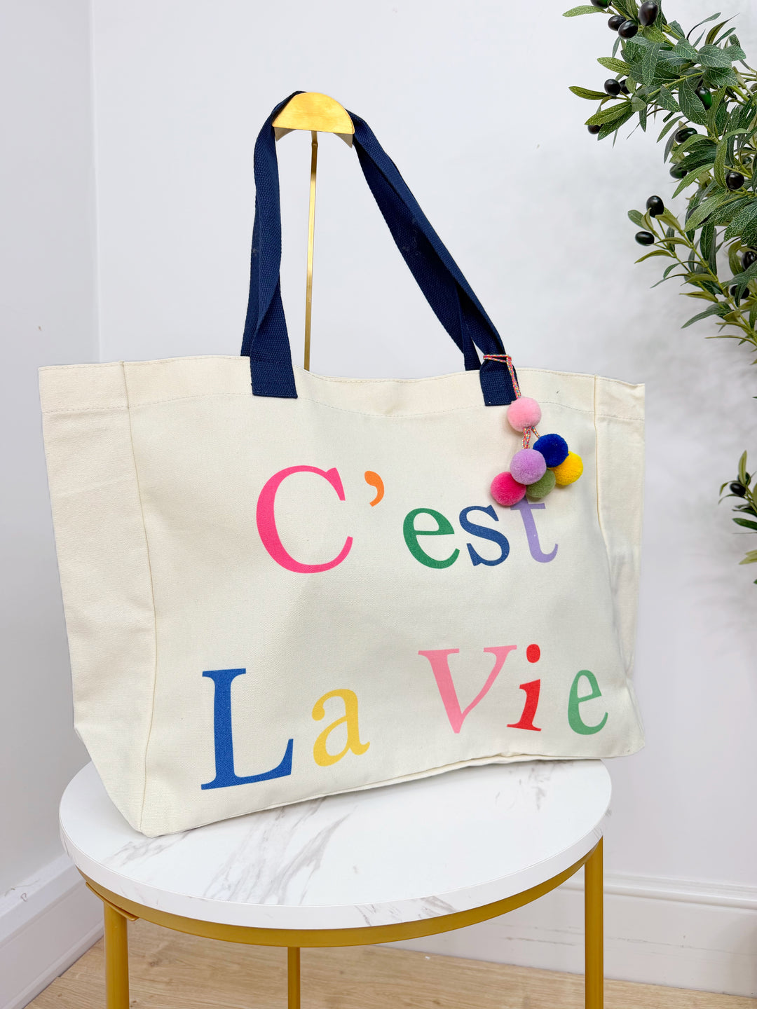 Cest La Vie Beach Bag - Large