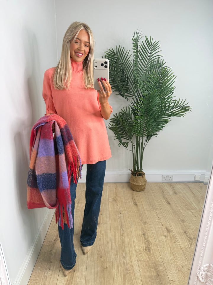 Bobbi High Neck Knit - Peach
