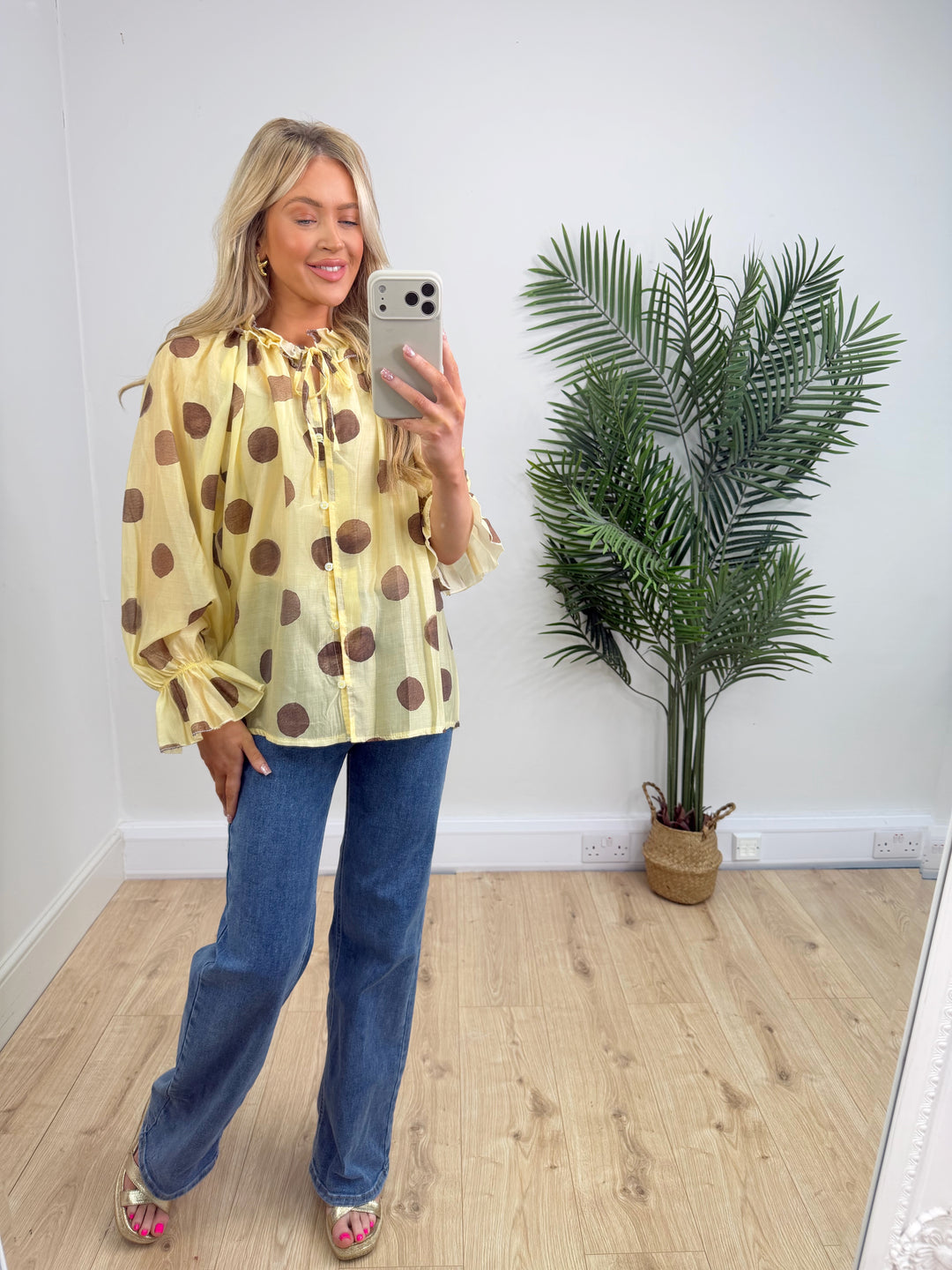 Jeremiah Polka Dot Shirt - Lemon