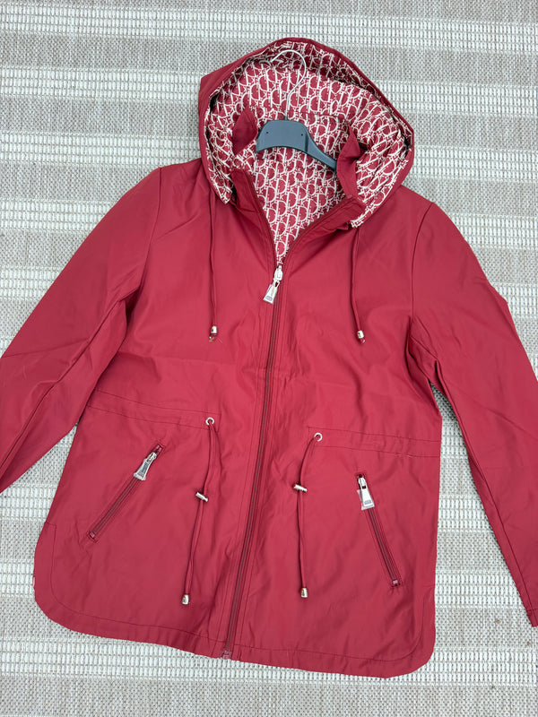 Reversible Inspired Dior Rain Mac - Wine