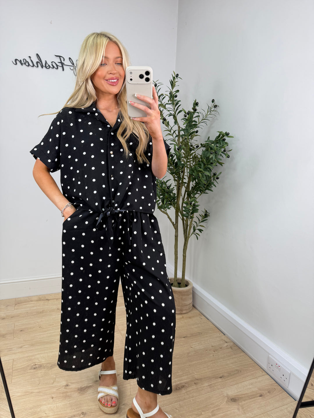 Polka Dot Culottes - Black