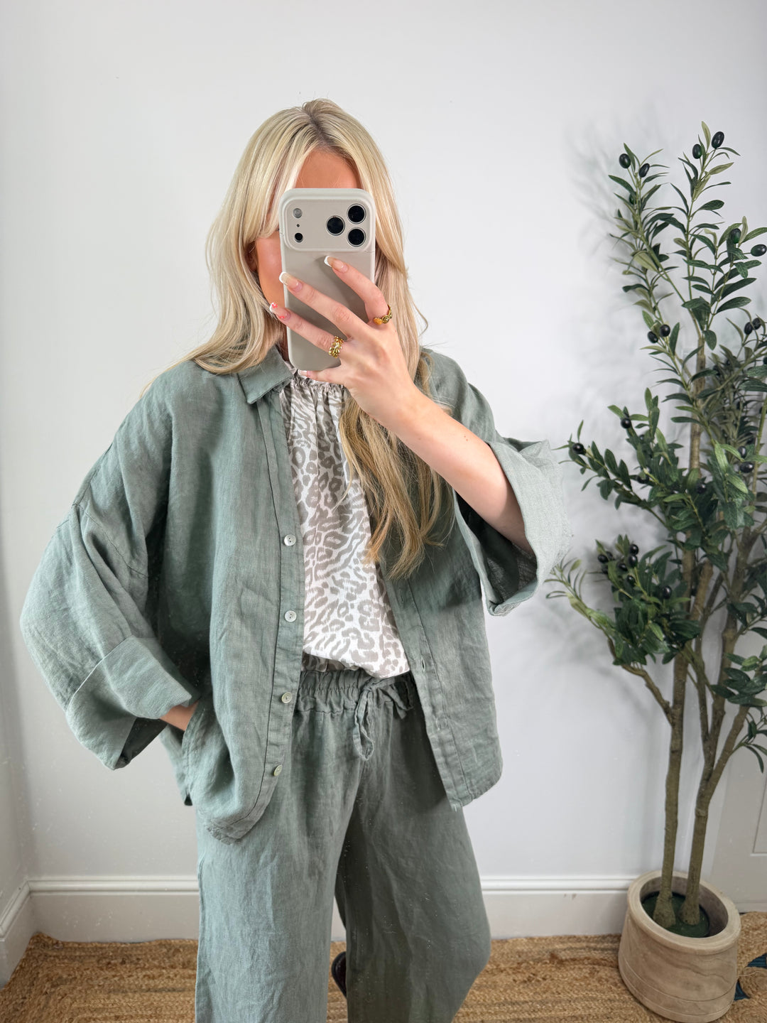 Milo Linen Jacket - Khaki