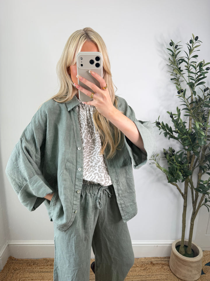Milo Linen Jacket - Khaki