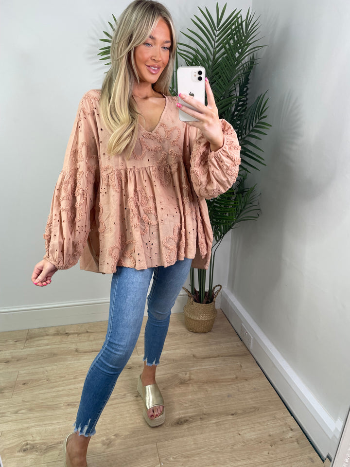 Havannah Smock Top - Terracotta