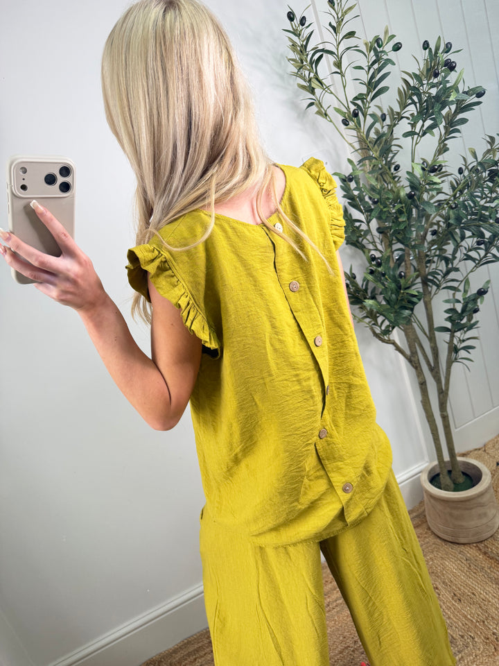 Button Back Top - Lime