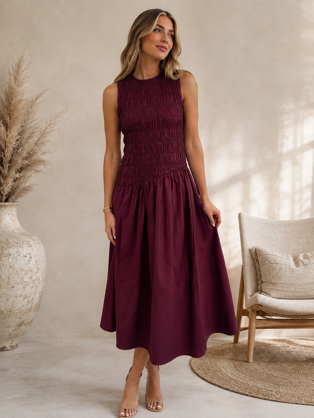 Verity Dress -  BURGUNDY