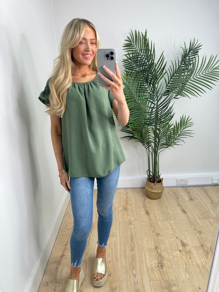 Etta Bardot Top - Khaki