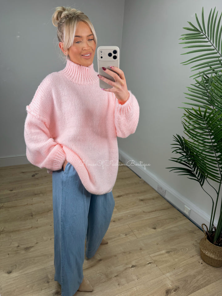 Chunky Wool Knit - Pinky Coral