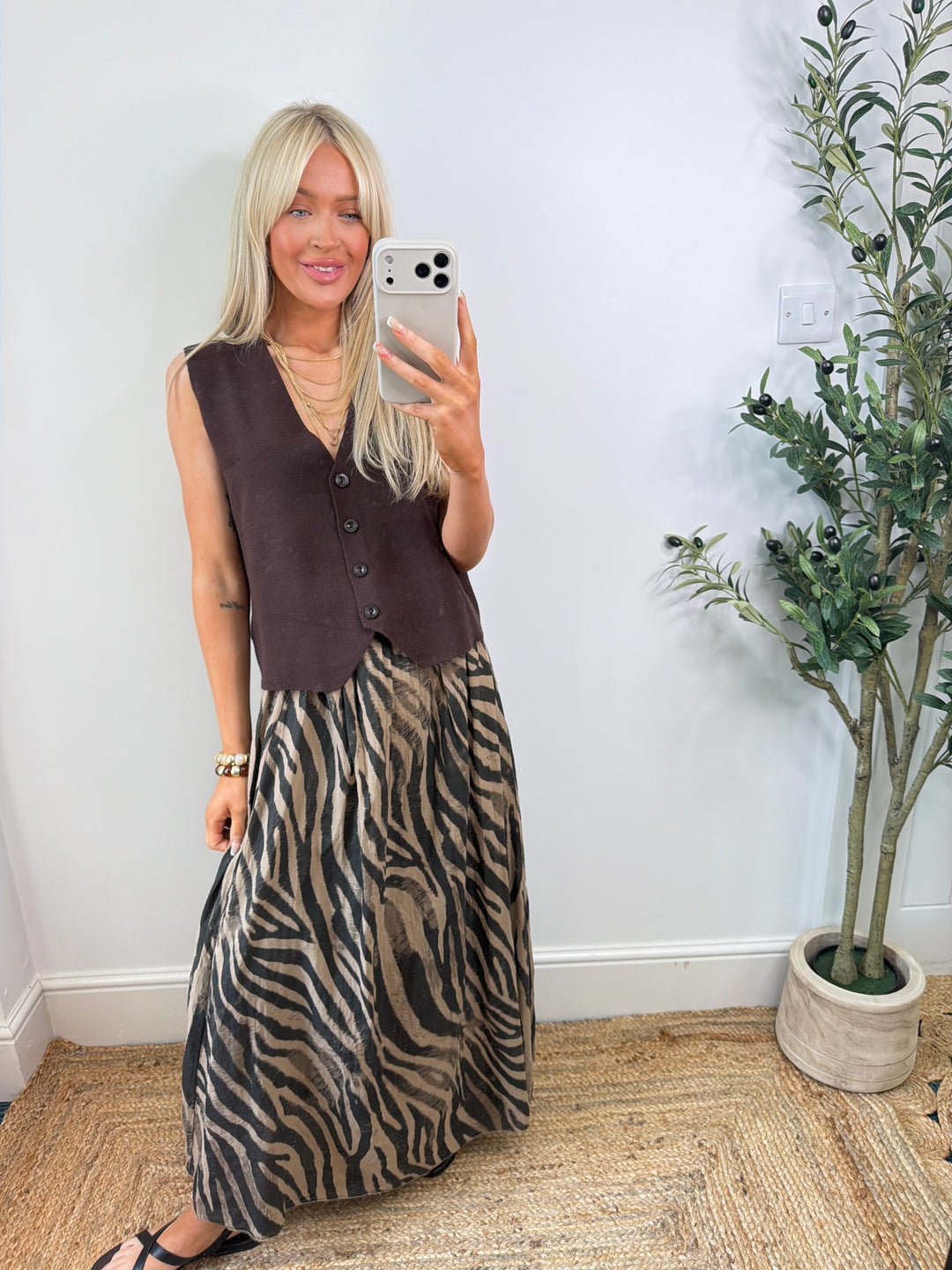 Knitted WaistCoat - Chocolate
