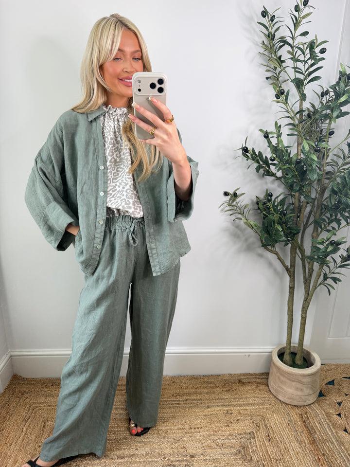 Milo Linen Jacket - Khaki