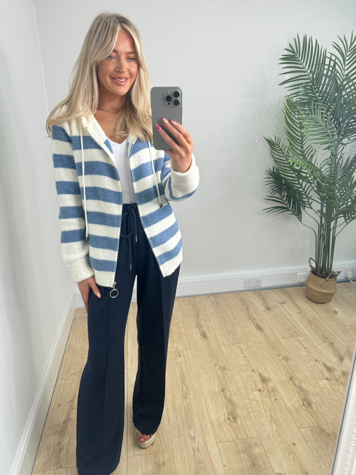 Sophia Zip Hoodie - Stripe