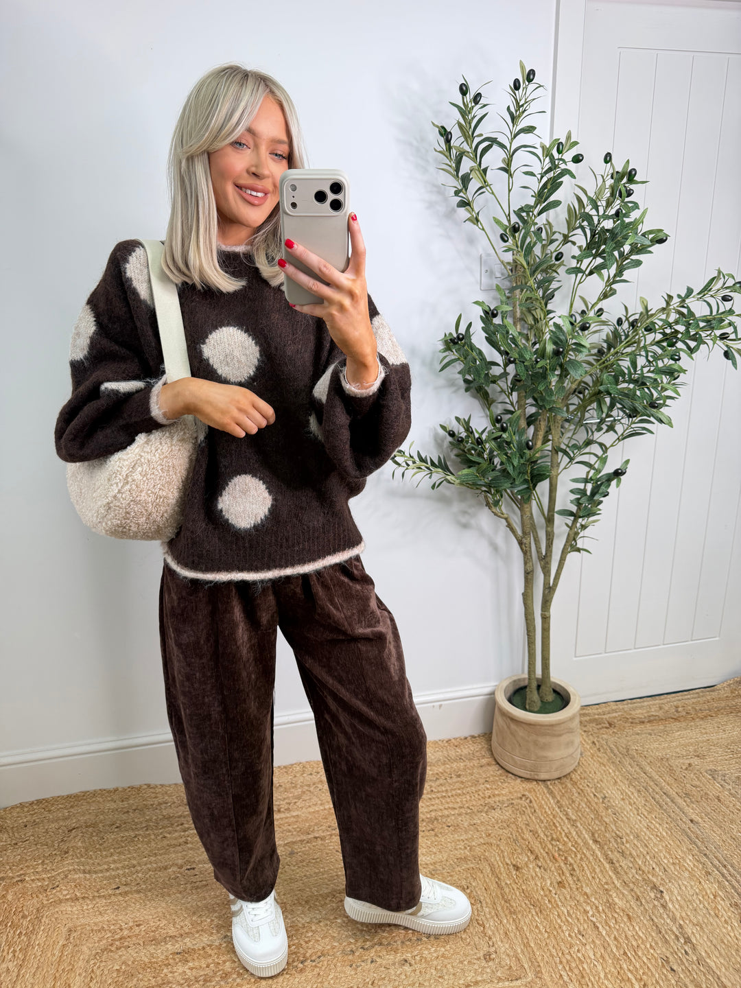 Reagan Spot Knit - Chocolate