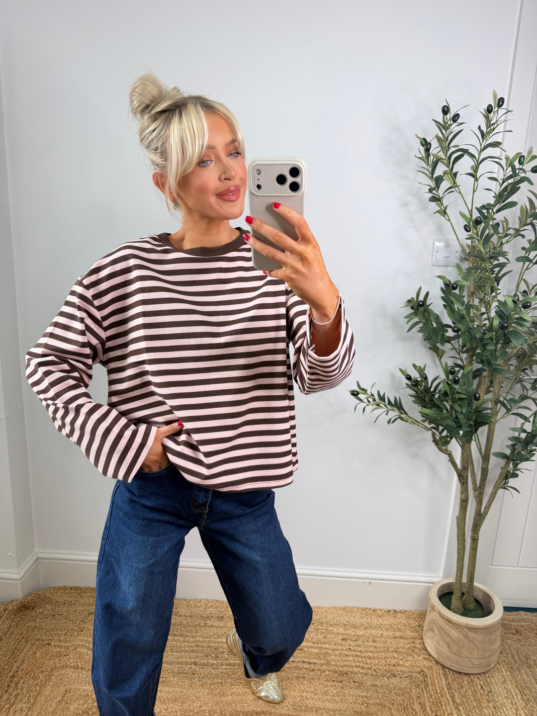 Gracie Sweatshirt - Pink & Chocolate