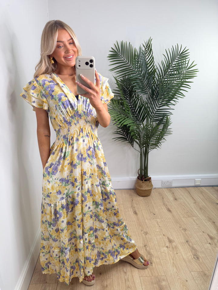 Mina Dress - Lemon & Lilac