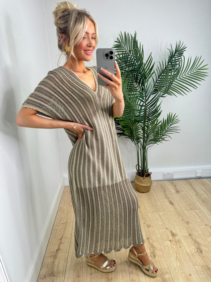Anouk Crochet Dress - Mocha