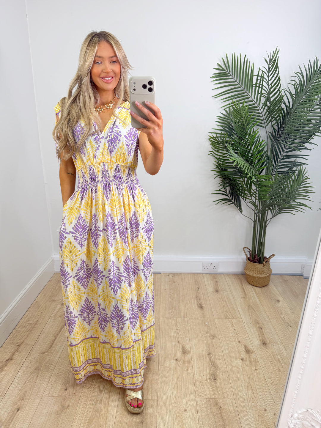 Fiona Dress - Lemon & Lilac
