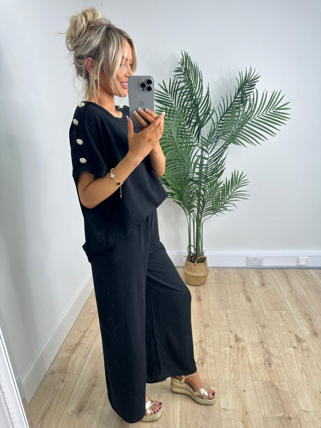 Gold Button Coord - Black