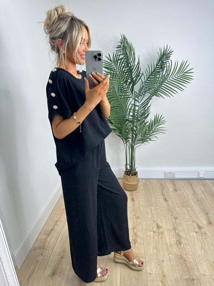 Gold Button Coord - Black