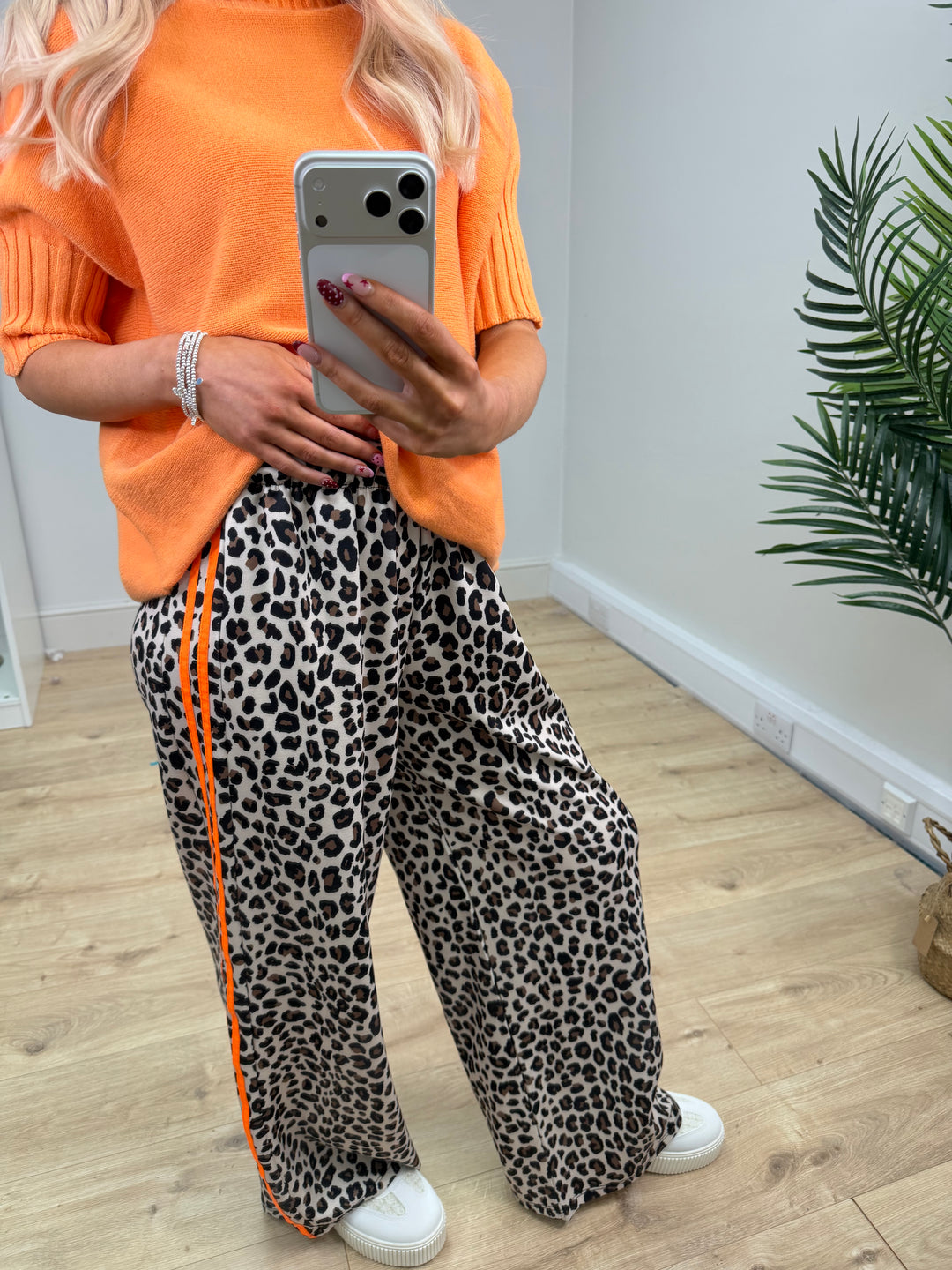 Jaz Leopard Joggers - Orange